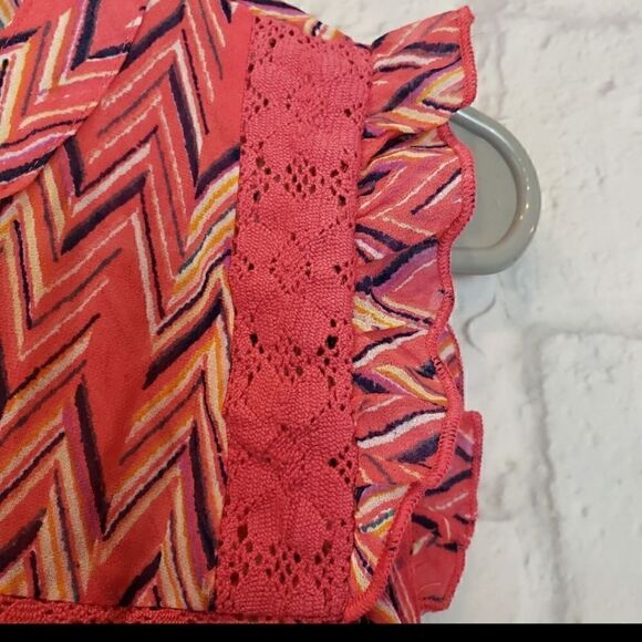 LOVE, FIRE Semi-Sheer Sleeveless  Chevron Blouse Small - Picture 4 of 6